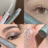 Quxunzzz Liquid Glitter Eyeshadow Eyeliner Metallic Glitter Shimmer Eye Looks Waterproof Long Lasting QuickDrying Sparkl