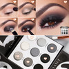 ecofavor Black Smoky Eye shadow Palette DELANCI PANDA 9 Colors True Black Dark Grey Smokey Goth Makeup Pallet 9 Soft Mat