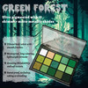 UCANBE Green Eyeshadow Makeup Palette 15 Colors Bright Dark Green Shimmer Matte Metallic Glitter Eye Shadow Forest Emera