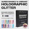Chunky Holographic Body Glitter I 16 Colors Glitter Glue for Face Glitter Makeup Hair Eye Fine Glitter Eyeshadow Perfect