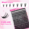 FADLASH Lash Clusters Kit DIY Eyelash Clusters Natural 40D Lashes Individual Eyelash Extensions Kit with Lash Bond and S