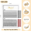 QUEWEL Cluster Lashes 240Pcs 10D20D D Curl Mix814mm Lash Extensions SoftNatural False Eyelashes Individual DIY Eyelash E