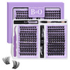BQaugen Lash Extension Kit 192 PCS Eyelash Extension Kit D Curl Lash Clusters Kit Wispy Individual Lash Kit DIY Lash Ext