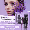 BQaugen Lash Extension Kit 192 PCS Eyelash Extension Kit D Curl Lash Clusters Kit Wispy Individual Lash Kit DIY Lash Ext