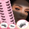 Ahrikiss Half Lashes Natural Look 10 Pairs Wispy Cat Eye Lashes 10mm 3D Fluffy False Eyelashes with Clear Band Short Hal