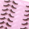 Newcally Half Lashes Mink Natural Cat Eye Wispy False Eyelashes 3D Volume Strip Fake Eyelashes Accent Corner 34 Eye Lash