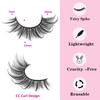 Geeneiya Lashes Wispy Mink Natural Eyelashes Spikes Lash Extensions Look Fluffy False Eyelashes 18mm Long Strip Lashes C