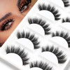 Veleasha Lashes 5D Faux Mink Lashes 100 Handmade Luxurious Volume Fake Eyelashes Lightweight Fluffy False Eyelashes 5 Pa