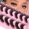 JIMIRE Mink Lashes Wispy Cat Eye Lashes Full 6D Volume False Eyelashes that Look Like Extensions 16MM Thick Soft DCurly