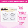 Andrea Two of a Kind False Lashes 53 Black Natural Look Comfortable Full Volume Fake Eyelashes for Glamorous Eyes 4 Pack