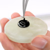 Bememo 2 Pieces Jade Stone for Lash Glue Eyelash Extension Round Jade Stone Green Lash Tile Glue Holders Adhesive Pallet