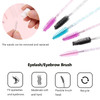 20Pcs Eyelash Brushes Disposable Crystal Eyebrow Brush Spoolies for Eyelash Extensions with Cover