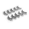 PURELEOR Natural Look Eyelashes 3D Mink Cat Eye Lash Wispies 15mm Manga Lashes 5 Pairs Soft Reusable False Eyelashes Lig