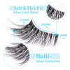Half Lashes Lashes Natural Look Wispy 34 False Eyelashes Volume Clear Band False Cat Eye Lashes that Look Like Extension