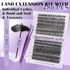 DIY Lash Extension Kit 280pcs Individual Lashes Cluster D Curl Eyelash Extension Kit Lash Clusters with Lash Bond and Se