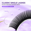 NAGARAKU Eyelash Extensions Individual Lashes 005mm D curl 16mm Classic Matte Black Soft Natural Professional 16 rows Be