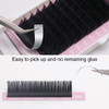 Qeelasee Ellipse Eyelash Extension 020mm D Curl 14mm Flat Black Mink Fur False Eyelashes 1 Count