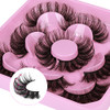 Focipeysa Lashes Mink Fluffy Wispy False Eyelashes 20mm Dramatic Faux Mink Eyelashes D Curl Long Fake Lashes Pack Look L
