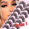 Mink Lashes Fluffy False Eyelashes Natural Look 1417mm Cat Eye Lashes Pack 5D Wispy Curly Fake Lashes by TNFVLONEINS 21