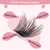 Lash Clusters 72 Pcs Individual Cluster Lashes DIY Lash Extension 816mm Eyelash Clusters Volume Wispy Lashes Super Thin
