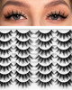 Losha Eyelashes Natural Look Faux Mink Lashes Pack Handmade Fluffy False Eyelashes 14 Pairs Cat Eye Lashes 54