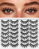Losha Eyelashes Natural Look Faux Mink Lashes Pack Handmade Fluffy False Eyelashes 14 Pairs Eye Lashes F69