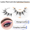 Manga Lashes Natural Look Anime False Eyelashes Individual Wispy Korean Makeup Eye Lashes Clusters 10 Pairs Asian Chines