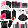 268 Pieces Disposable Makeup Tools Kit Includes Eyeliner Brushes Makeup Short Waterproof Cape Stainless Steel Palette Ma