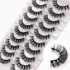 Veleasha Russian Strip Lashes DD Curl False Eyelashes Fluffy Wispy Faux Mink Lashes 10 Pairs Pack D02