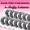 Veleasha Russian Strip Lashes DD Curl False Eyelashes Fluffy Wispy Faux Mink Lashes 10 Pairs Pack D02