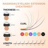 NAGARAKU Double Tips Flat Ellipse Eyelash Extensions Supplies 020 D curl 812mm Mix Natural Charcoal Color Faux Mink Supe