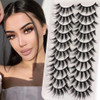 Veleasha Lashes Fluffy Wispy Faux Mink Eyelashes Crisscross False Lashes 10 Pairs Pack Fake Eyelashes for Women 3D07