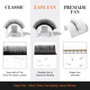 Easy Fan Volume Eyelash Extensions Premade Fan Eyelash Extension Self Fanning Lash Extension 3D Matte Black Faux Mink Pr