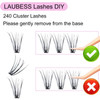 Individual Lashes 240pcs DIY Eyelash Extension 20D C Curl Cluster Lashes Natural Look Long Individual Lash Extensions Vo