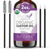 Eva Naturals 100 Pure Castor Oil Cold Pressed for Eyelash Eyebrow Hair Lash Growth Thicker Brow Face Serum Drops for Wri