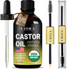 Organic Cold Pressed Castor Oil USDA Certified Eyelash and Hair Growth Serum HexaneFree Conditions and Stimulates Growth