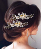 Fstrend Bridal Wedding Hair Pins Silver Sparkly Rhinestones Pearls Hair Pin Crystals Bride Hairpieces Leaves Hair Accessories for Women(Pack of 2) (G online at globaldelivered