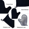 5 Piece Self Tanning Mitt Set with Tan Glove Back Lotion Applicator Face Mitt Exfoliating Glove Black