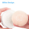 Kalevel Empty Makeup Powder Container 50ml with Puff Loose Face Compact Case Plastic Cosmetic Jars Travel Containers Ref