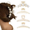 Formery 4PCS Pearl Hair Claw Clips Acrylic Fancy Hair Clips Thick Hair Barrette Jaw Clamp Curly Hair Accessories for Women online at globaldelivered