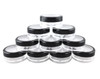 yueton 10pcs Black Edge Open Window 10 Gram Empty Clear Plastic Powder Compact Cosmetic Containers