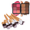 FantasyDay Pro 5 Colors Compact Powder BlushCheek Blusher Makeup Palette Contouring Kit With Blush Brush Pressed Powder