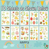 PARTYWIND Glow Easter Basket Essentials Temporary Tattoos for Kids, 100 Styles Luminous Fake Tattoo Stickers with Easter Eggs/Rabbits/Chicks, Party S
