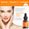 Retinol Vitamin C Collagen Super Charged AntiAging Serum for Face Pharmaceutical Grade Quality Helps Smooth Plump Fine L