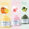 ANAI RUI 3 Pack Clay Mask Set Turmeric Vitamin C Clay Mask Rose Facial Mask Avocado Green Tea Mud Mask Smoothing Hydrati