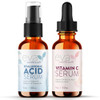 Eva Naturals Hydrate Brighten Serum Set Vitamin C with Ferulic Acid Vitamin E Hyaluronic Acid for Face Dark Spots Wrinkl