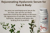 Hyaluronic Rejuvenating Serum for Face Body 334 oz Natural Nongreasy with Vitamin B5 and Niacinamide