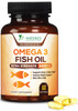Omega 3 Fish Oil 2400 mg  Triple Strength EPA & DHA Fatty Acids for Heart, Brain & Joint Support  Wild-Caught, Burpless, Lemon Flavor Supplement 
