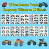 Ozepao Monster Trucks Temporary Tattoo for Kids 10 Sheets Monster Truck Fake Tattoos for Boys Party Favors Goodie Bags S