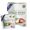 Lunovus Premium Eyelid Wipes With Tea Tree and Coconut Oil Cleansing Wipes for People Itchy Eyes Individually Wrapped Bo